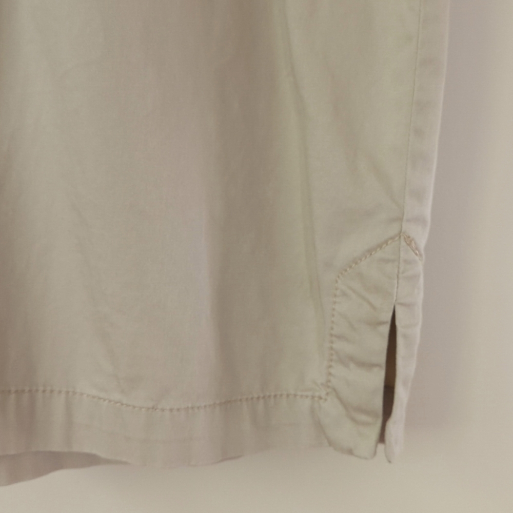 Ann Taylor Loft Khaki Safari Button Tab Sleeve Collared Dress SP Tan Pockets - Picture 4 of 16